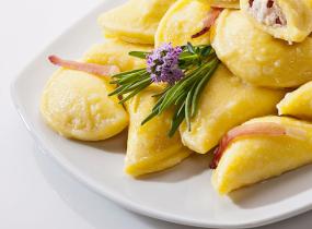 Homemade potato pasta pockets