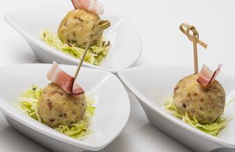 Mini speck dumplings