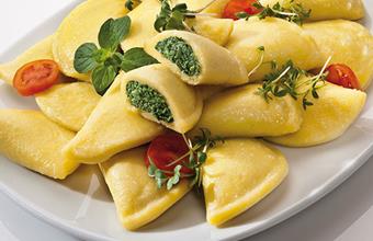 Potato pockets with spinach