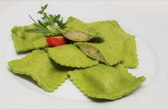 Ravioli with nettles and potatoes